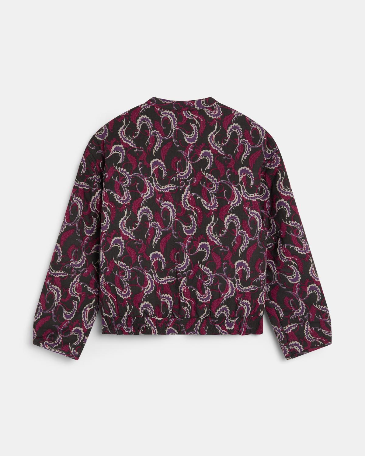 Chaqueta bomber floral en gris antracita