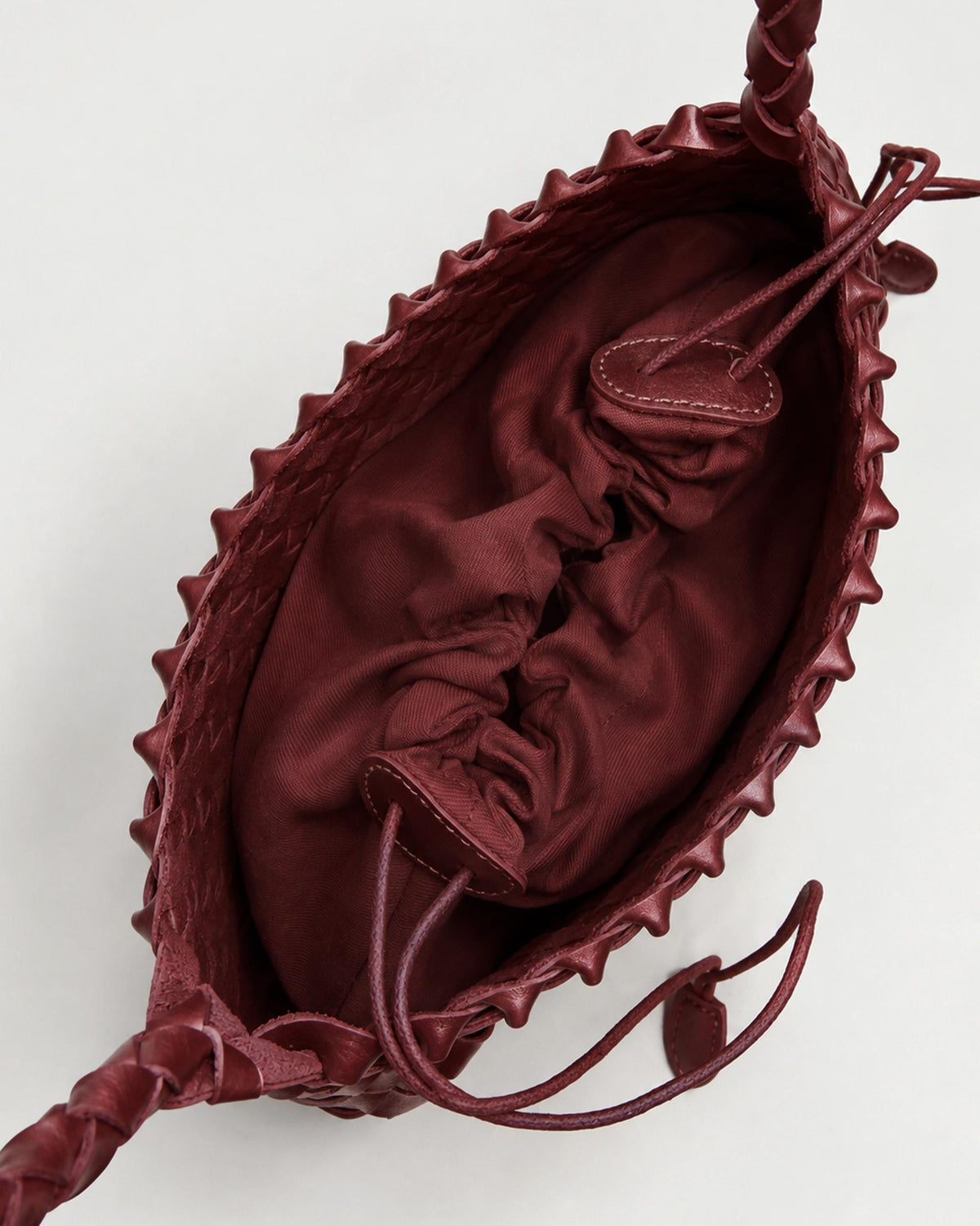 Bolso Pequeño Trenzado Granate