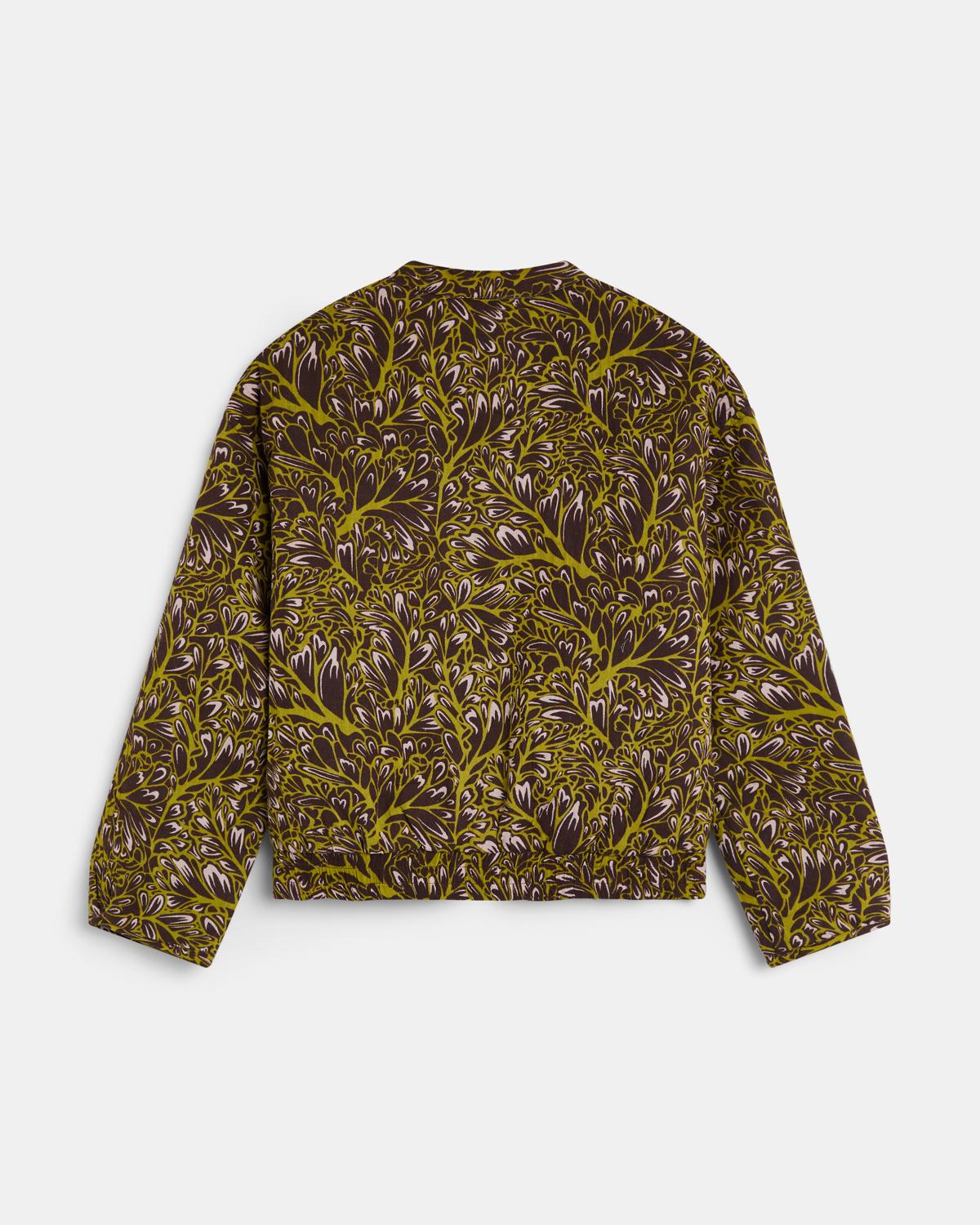Chaqueta bomber de hojas en marrón y verde