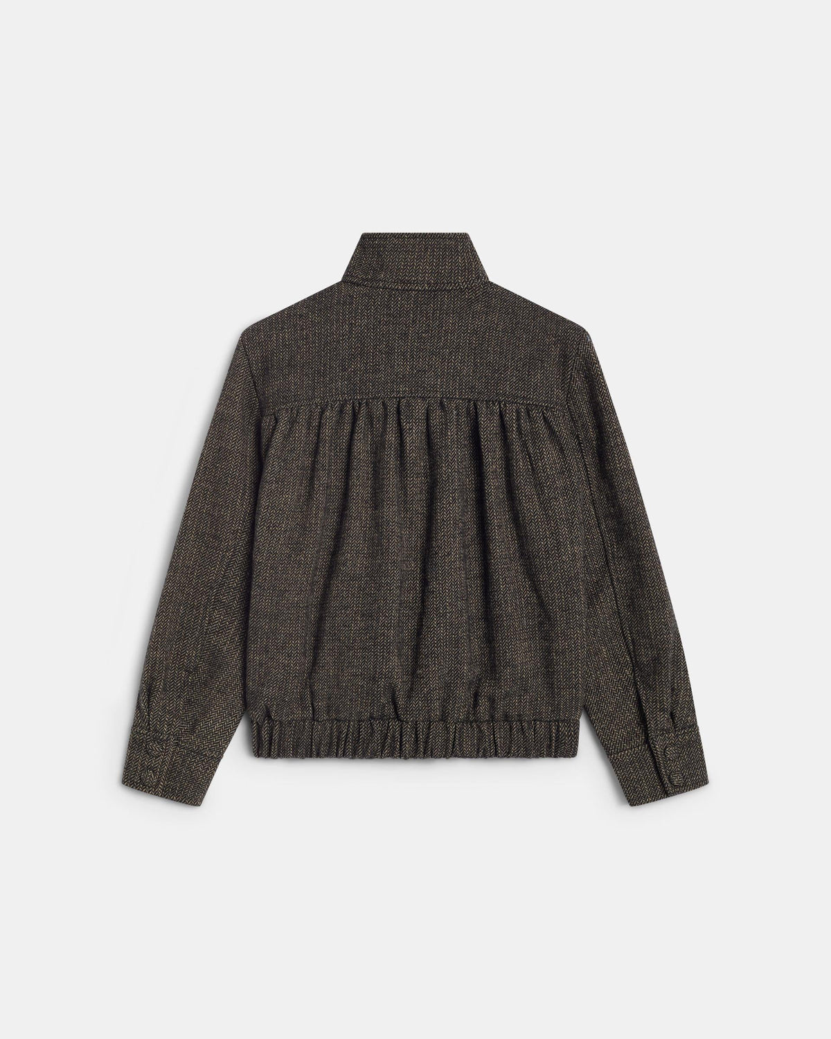 Chaqueta bomber de espiga con lana en antracita
