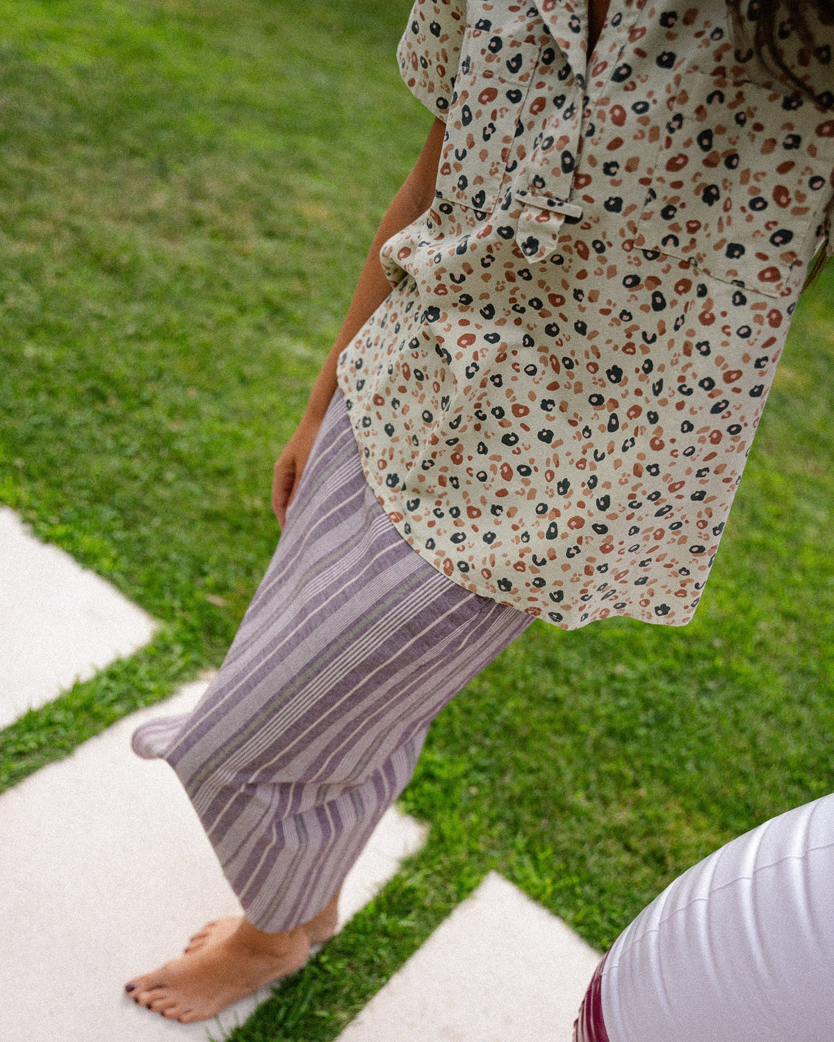 Falda Parasol Rayas Berenjena